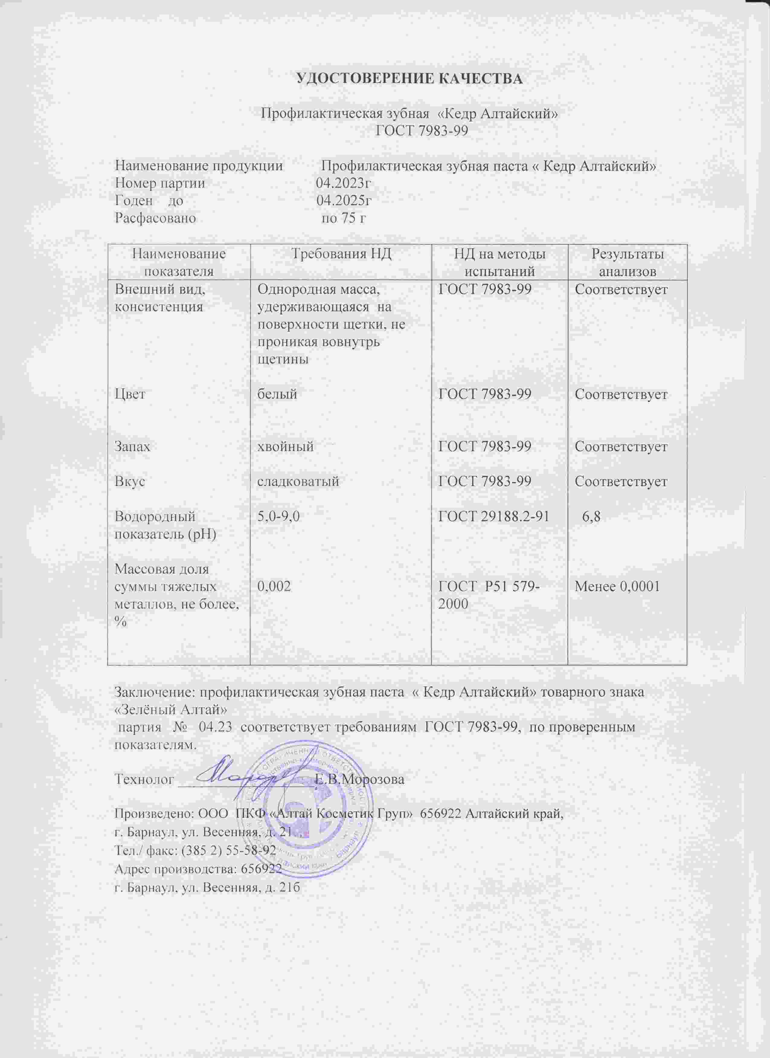 Паспорт №042023